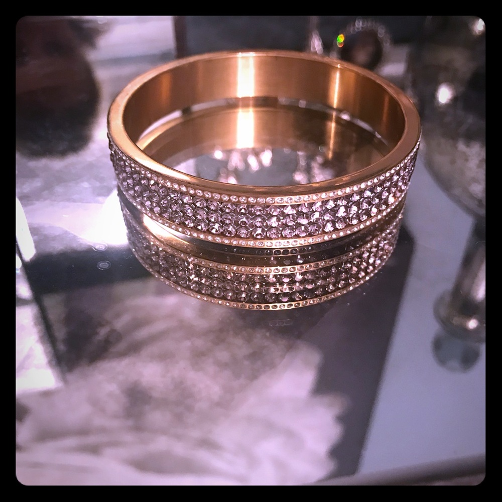 Swarovski Rose Gold Bangle Bracelet